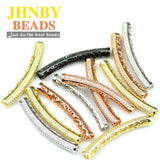 Copper Spacer Beads 40mm Cylinder CZ Charms Loose Beads for Jewelry Making