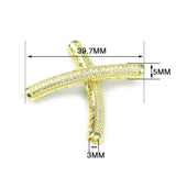 Copper Spacer Beads 40mm Cylinder CZ Charms Loose Beads for Jewelry Making