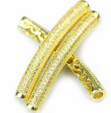 Copper Spacer Beads 40mm Cylinder CZ Charms Loose Beads for Jewelry Making