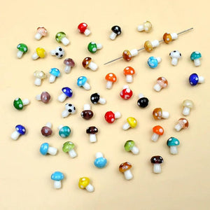 10 PCS Lampwork Wave Point Mushroom Beads DIY Jewelry Materials