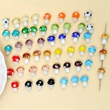 10 PCS Lampwork Wave Point Mushroom Beads DIY Jewelry Materials