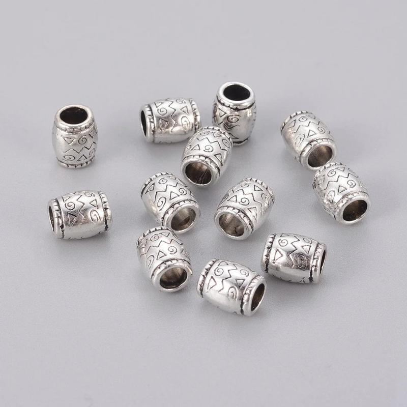 50Pcs Tibetan Style Spacer Beads Antique Silver for Jewelry Making