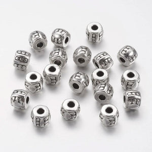 50Pcs Tibetan Style Spacer Beads Antique Silver for Jewelry Making