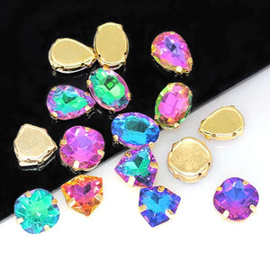 Multi-shape Flame Colors Sewing Glass Stone Glitter Crystal Sew on Rhinestones