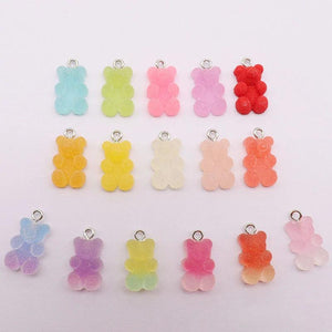 20pcs Little Bear Resin Pendant Jewelry Findings for DIY Earring Necklace