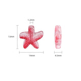 30Pcs Crystal Charm Pendant Starfish Glass Beads 10x14mm for Jewelry DIY