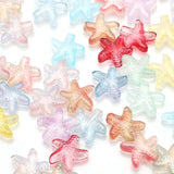 30Pcs Crystal Charm Pendant Starfish Glass Beads 10x14mm for Jewelry DIY