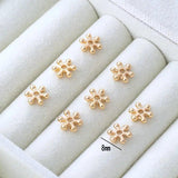 20PCS 8MM 24K Brass Snowflake Beads Spacer Bracelet Jewelry DIY Accessories