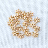 20PCS 8MM 24K Brass Snowflake Beads Spacer Bracelet Jewelry DIY Accessories