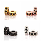 CZ Round Spacer Charms/Micro Pave Bead/Men's Bracelet Accessories