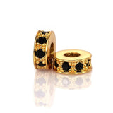 CZ Round Spacer Charms/Micro Pave Bead/Men's Bracelet Accessories