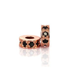CZ Round Spacer Charms/Micro Pave Bead/Men's Bracelet Accessories