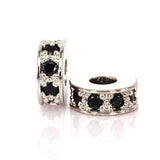 CZ Round Spacer Charms/Micro Pave Bead/Men's Bracelet Accessories
