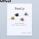 WLYeeS 2pcs CZ Green Eye Leopard head Copper beads Zircon Metal Charm