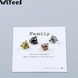 WLYeeS 2pcs CZ Green Eye Leopard head Copper beads Zircon Metal Charm