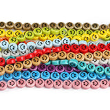 30pcs Multicolor Ceramic Smiley Face Beads 10x6mm