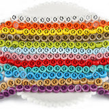 30pcs Multicolor Ceramic Smiley Face Beads 10x6mm