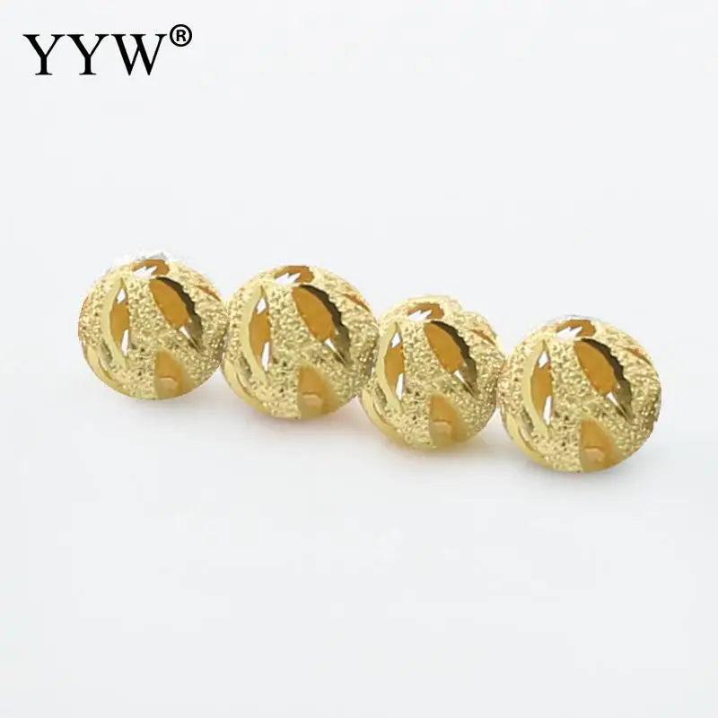 5Pcs 6mm Silver Plated Round Spacer Beads for Jewelry Making