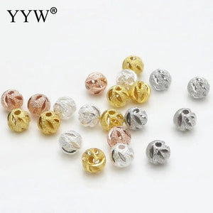 5Pcs 6mm Silver Plated Round Spacer Beads for Jewelry Making
