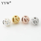5Pcs 6mm Silver Plated Round Spacer Beads for Jewelry Making