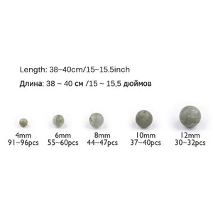 Matte Spectrolite Stone Round ball 4 6 8 10 12mm Loose beads bracelet Making DIY