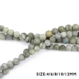 Matte Spectrolite Stone Round ball 4 6 8 10 12mm Loose beads bracelet Making DIY