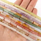 Multicolor Square Tube Jades Beads 4*13mm Crystal Agates Opal