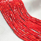 Red Coral Bead Column Loose Beads DIY Jewelry Bracelet Necklace