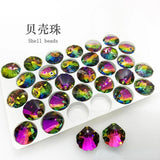 Crystal Shell Beads Pendant Colored Glass for DIY Jewelry Making