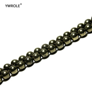 Natural Pyrite Round Stone Beads 4/6/8/10/12 mm