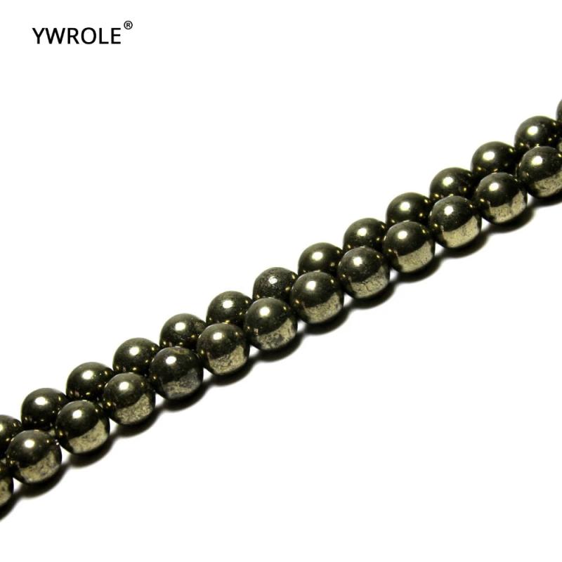 Natural Pyrite Round Stone Beads 4/6/8/10/12 mm