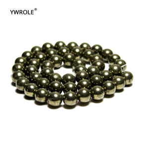 Natural Pyrite Round Stone Beads 4/6/8/10/12 mm