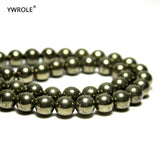Natural Pyrite Round Stone Beads 4/6/8/10/12 mm