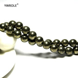 Natural Pyrite Round Stone Beads 4/6/8/10/12 mm