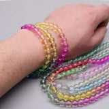 8mm 100pcs Gradient Crystal Glass Beads Round Seed Spacer for Jewelry Making