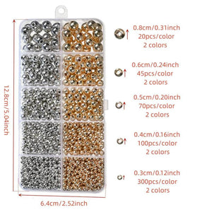 535pcs Ccb Round Beads Plastic Loose Spacer Beads For Jewelry Making