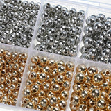 535pcs Ccb Round Beads Plastic Loose Spacer Beads For Jewelry Making