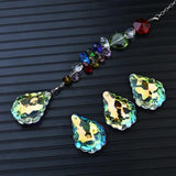 2Pcs 50mm Lampwork Glass Beads Crystal Charms Baroque Pendants Prism Sun Catcher