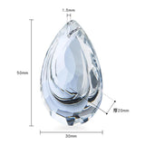 2Pcs 50mm Clear Crystal Charms Pendants Teardrop Beads for Chandelier