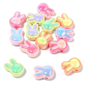10pcs Acrylic Rabbit Head Beads for Jewelry Making DIY Hair Accessories