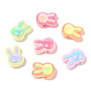 10pcs Acrylic Rabbit Head Beads for Jewelry Making DIY Hair Accessories