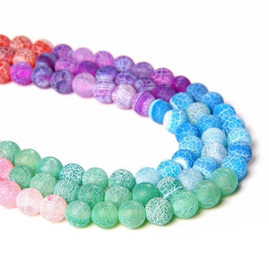 7 Chakras Agates Stone Beads Round Loose Spacer for DIY Bracelet