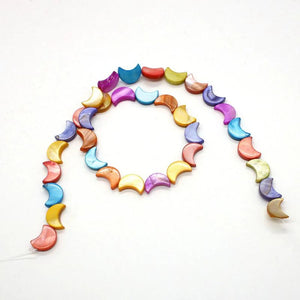 Natural Shell Moon Shape Beads 12-15mm for DIY Jewelry