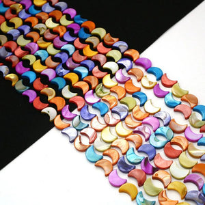 Natural Shell Moon Shape Beads 12-15mm for DIY Jewelry