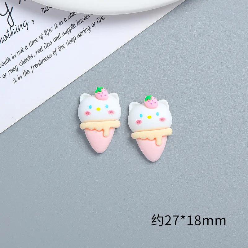 10pcs Acrylic Resin Kitty Dessert Flat Base for DIY Making Accessory