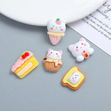 10pcs Acrylic Resin Kitty Dessert Flat Base for DIY Making Accessory