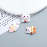 10pcs Acrylic Resin Kitty Dessert Flat Base for DIY Making Accessory