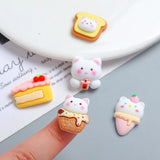 10pcs Acrylic Resin Kitty Dessert Flat Base for DIY Making Accessory