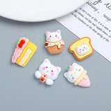 10pcs Acrylic Resin Kitty Dessert Flat Base for DIY Making Accessory