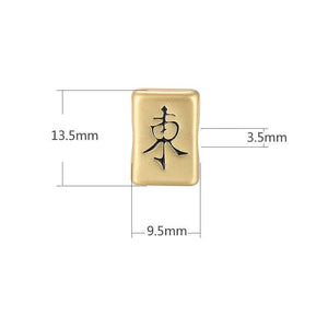 Mini 3D Mahjong Plated Charms For Jewelry Findings Pendant Diy